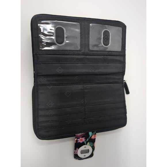 Vera Bradley RFID Turnlock Zip Around Wallet Haymarket Floral Quilted Clutch - Picture 4 of 7